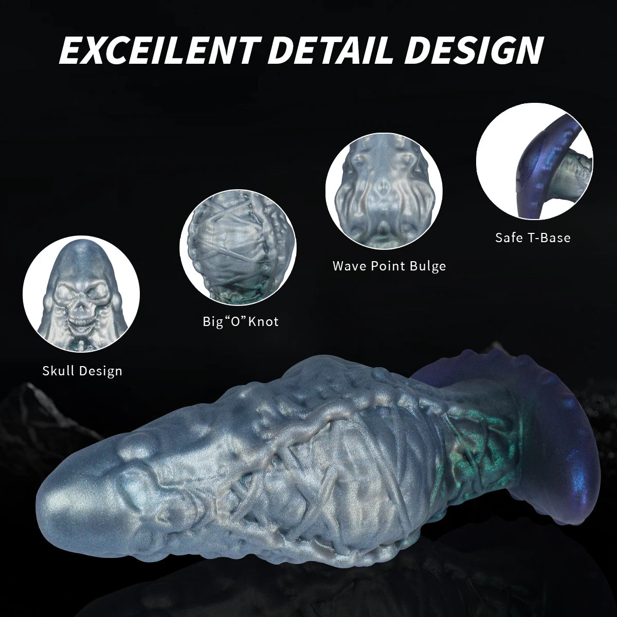 Big Silicone Skull Butt Plug Prostate Massager Fantasy Monster alien Anal Trainer Wearable Dildo Anal Stretcher Vaginal Plug