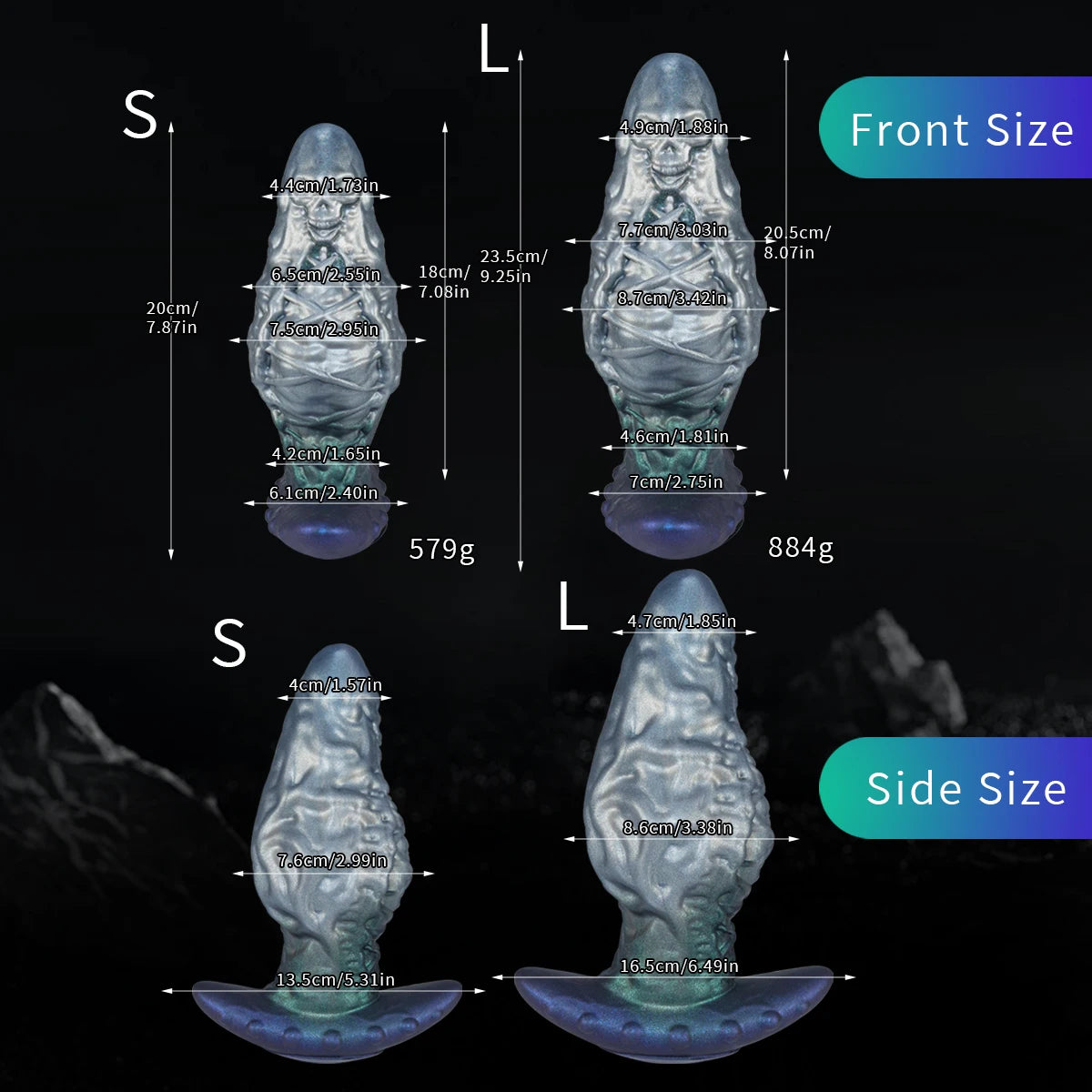 Big Silicone Skull Butt Plug Prostate Massager Fantasy Monster alien Anal Trainer Wearable Dildo Anal Stretcher Vaginal Plug