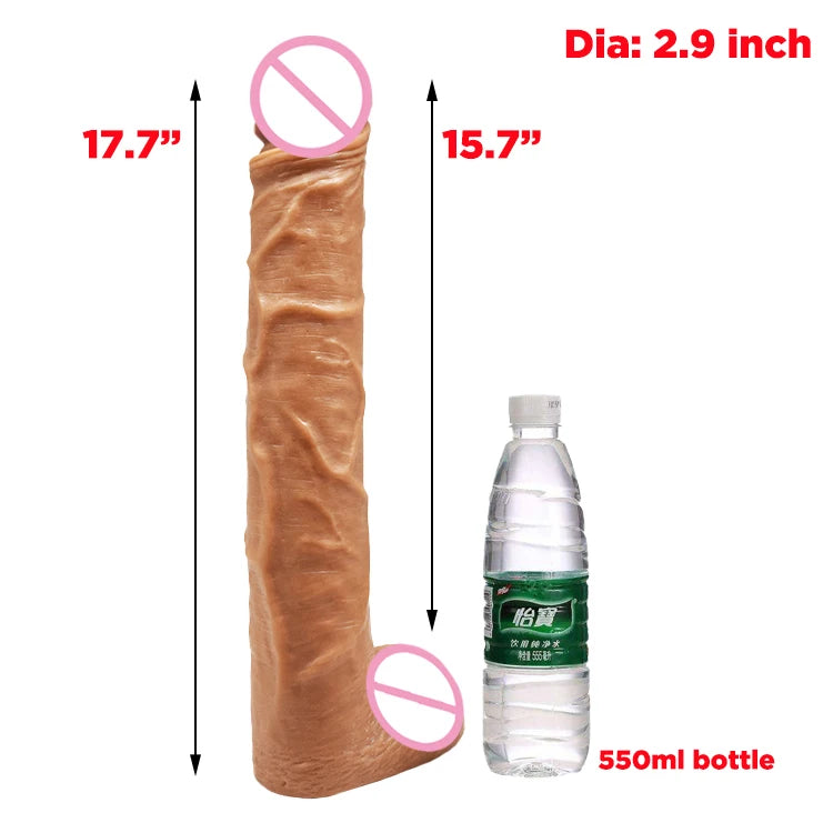 17.7" Thick Wide Xxxl Giant Massive Dildo Cock 15.7" legendary king Size Monster Realistic extra Huge Colossal MONSTER