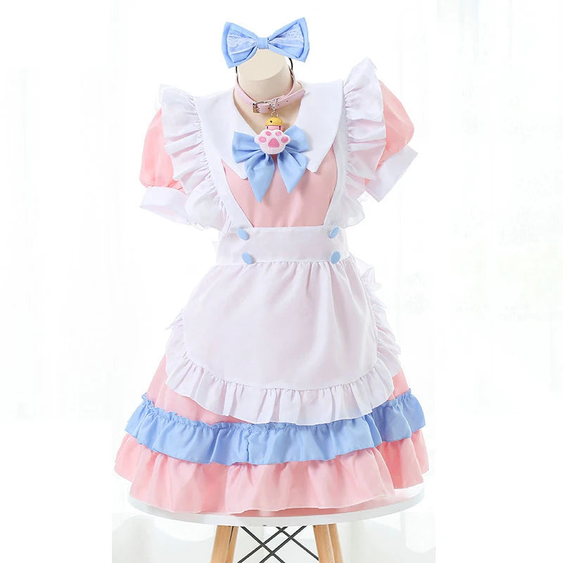 AniLV Anime Lolita Girl Maid Series Pajamas Swimsuit Costume Women Cartoon Cute Kawaii Student Pink Blue Lingerie Set Cosplay