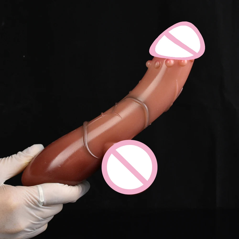 Huge Soft Vibrator Heating Realistic Dildo for Woman Men Wireless Masturbator Penis G Spot Vagina Powerful Thrusting Vibrator