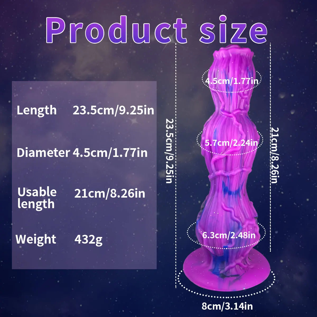 Ashburn Grot Soft liquid silicone Monster alien Flower Gourd Dildo with Suction up Adult Sex Toys