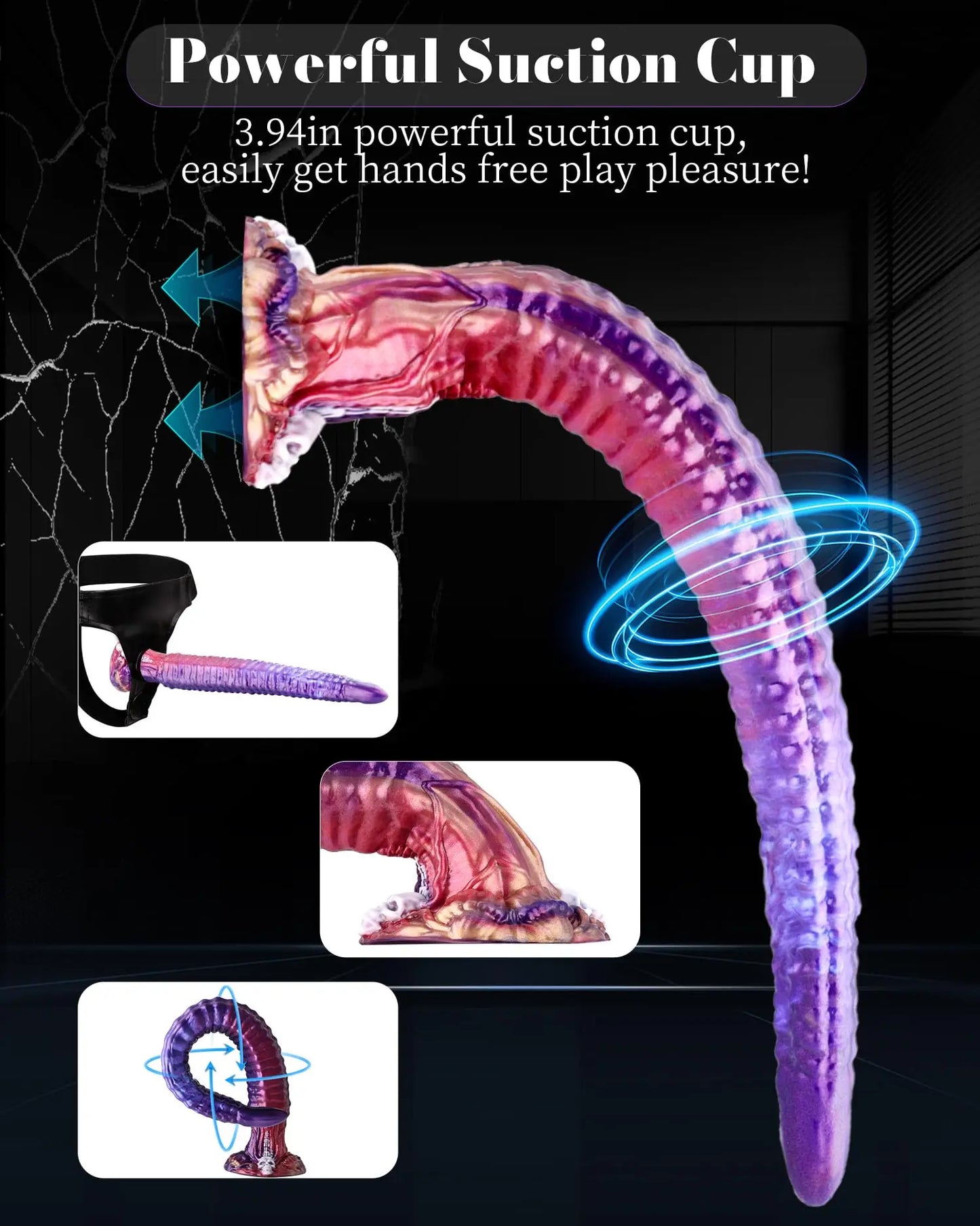 Super Long Monster alien Anal Dildo Fantasy Halloween Skeleton Dildo with Powerful Suction Cup Sex Toy for Men Women
