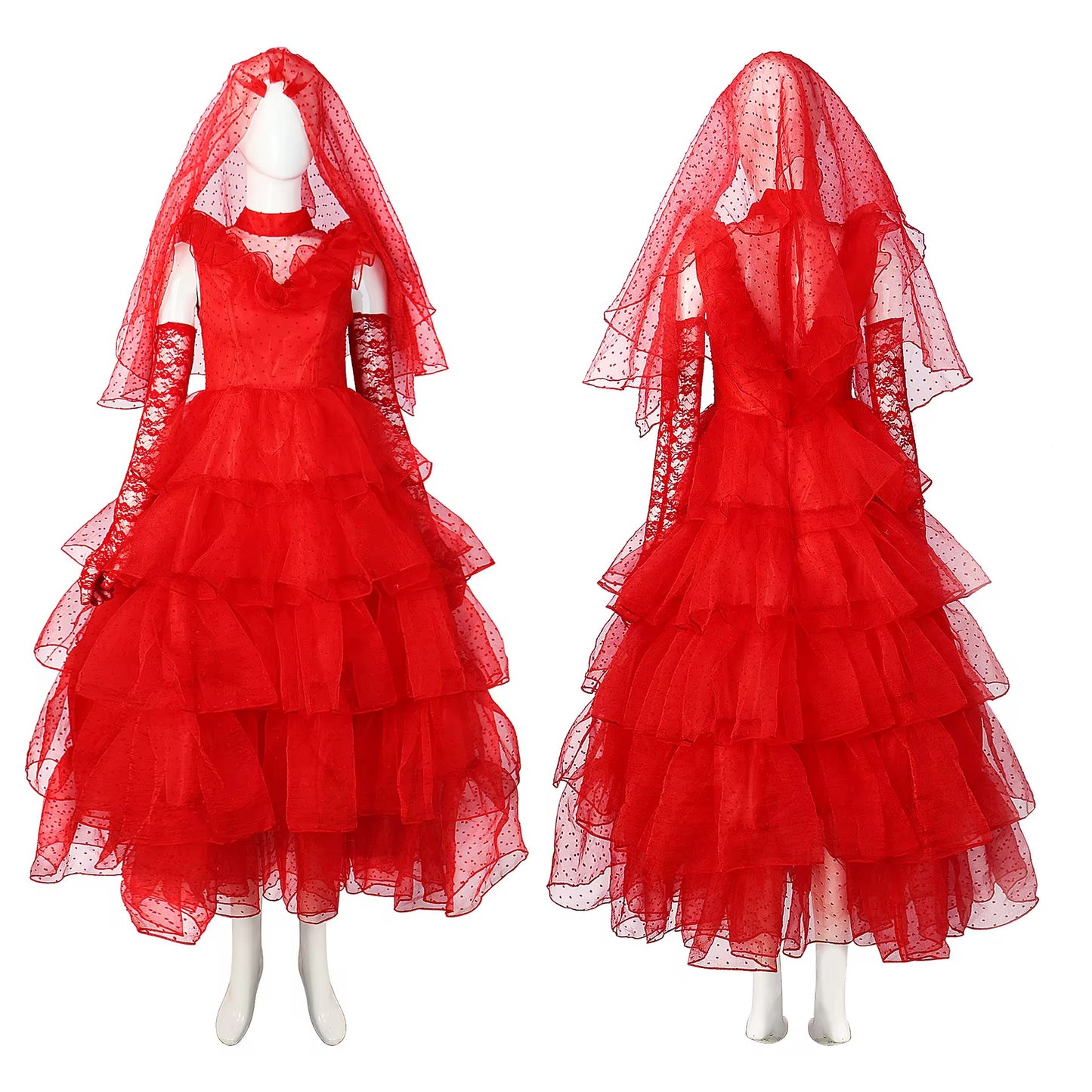 Lydia Deetz Red Wedding Dress Costume – Beetlejuice Inspired