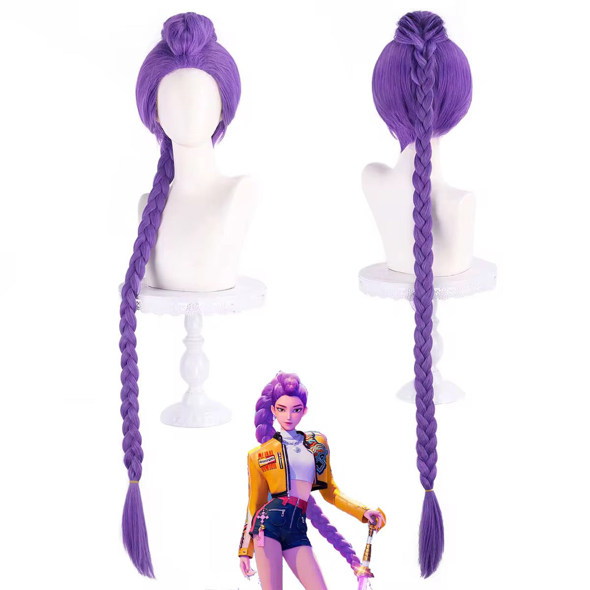 Full Kpop Demon Hunter Rumi Costume Rumi set including Adult braided Wig