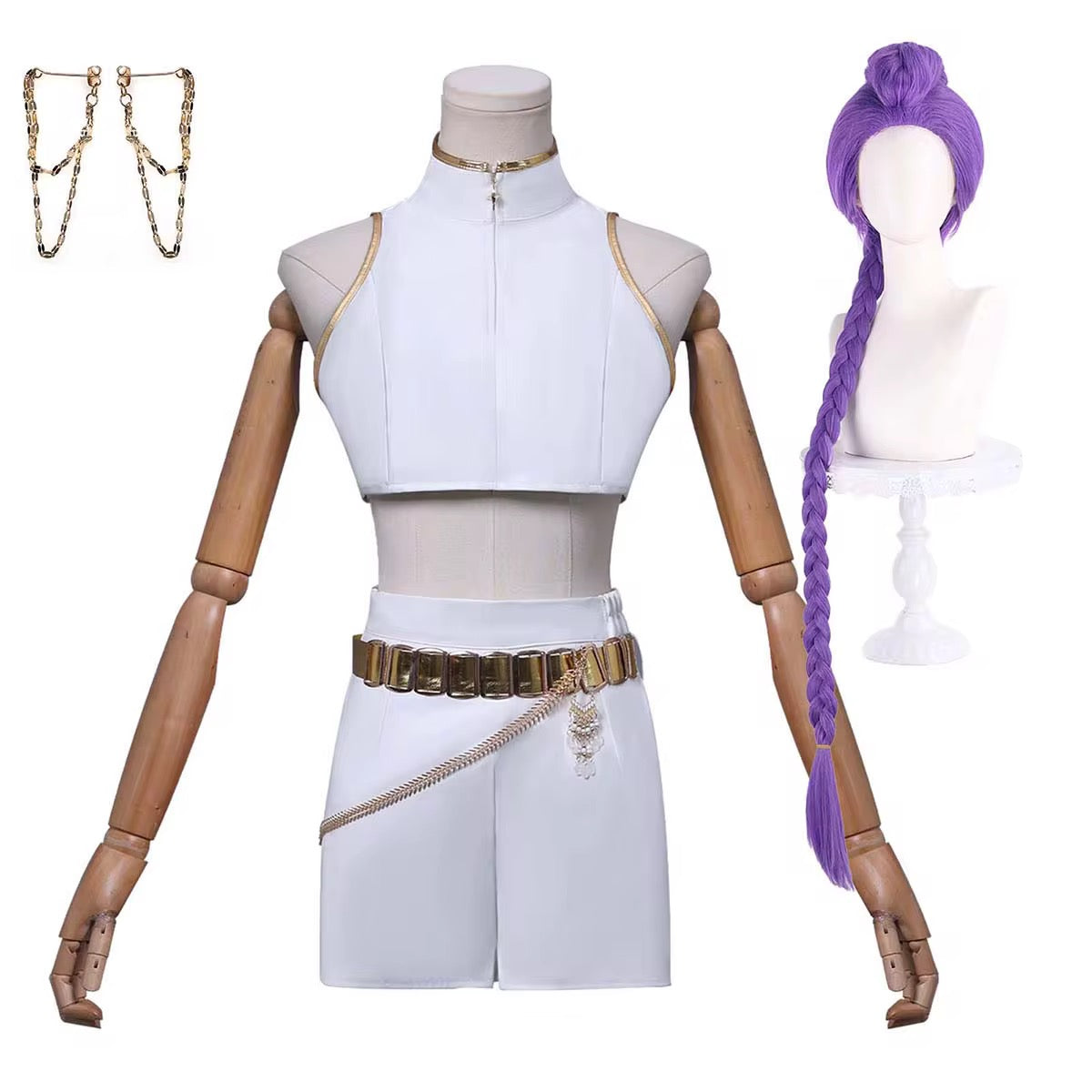 Full Kpop Demon Hunter Rumi Costume Rumi set including Adult braided Wig