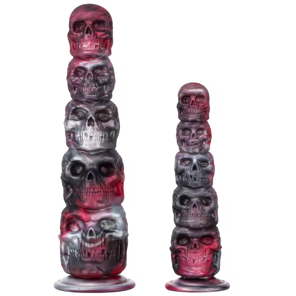 Pumpkin Alien Fantasy Dildos small and large black and red /orange and silver