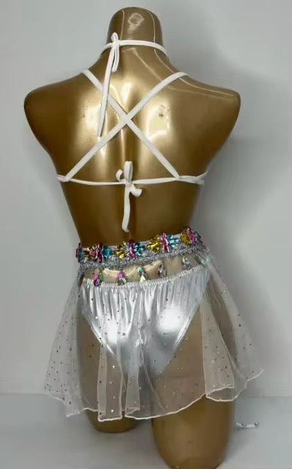 Wired bra+mini skirt+bottom