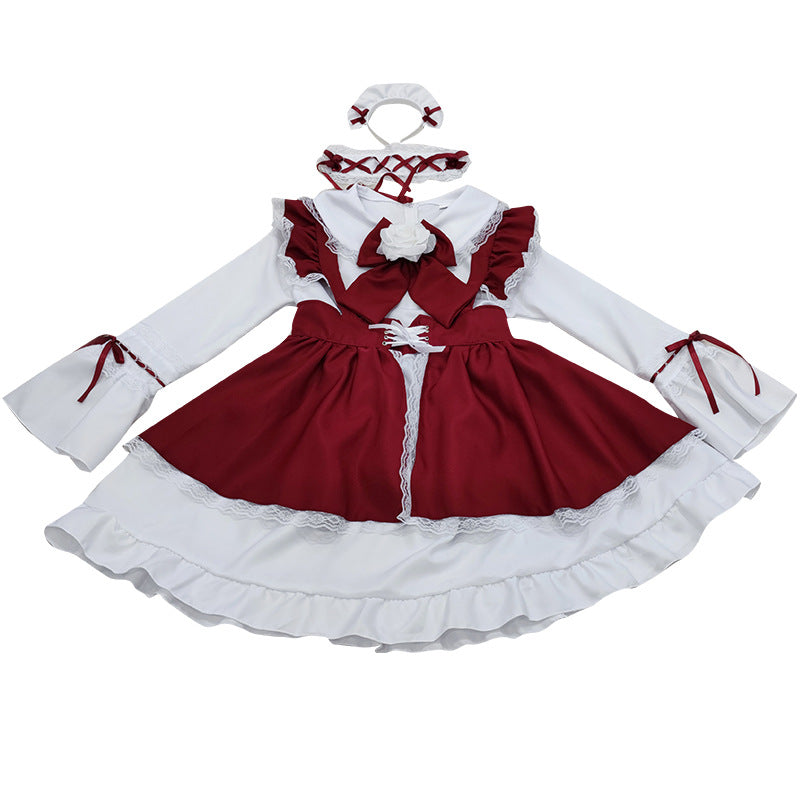 Blood Ruffle Requiem – Gothic Shrine Maid Cosplay Set (6-Piece Ritual Kit)