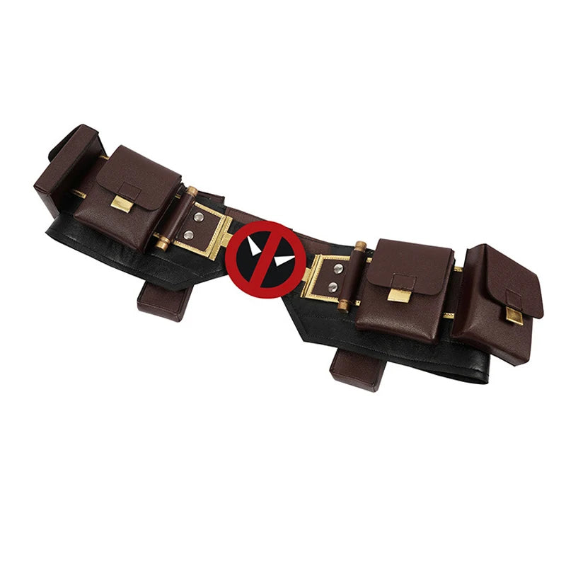 Deluxe Deadpool Cosplay Waist Belts Costume Wade Winston Wilson Roleplay Hand Gloves Leg Bags Halloween Party Carnival Props
