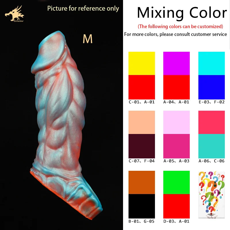 Fantasy Ribbed Dragon Penis Sleeve Soft Silicone Sex Toys Sheath Stretchable Cock Enlargement Hollow Dildo Male Masturbator