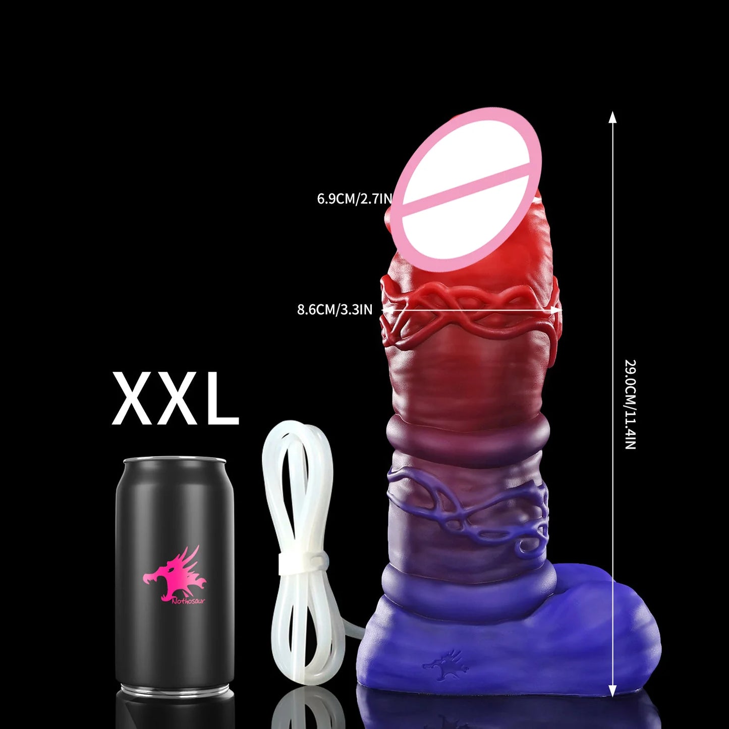 M-XXL-11.4IN + TUBE Dildo Tube - Clear Silicone Dildo in Assorted Sizes for Couples And Individuals
