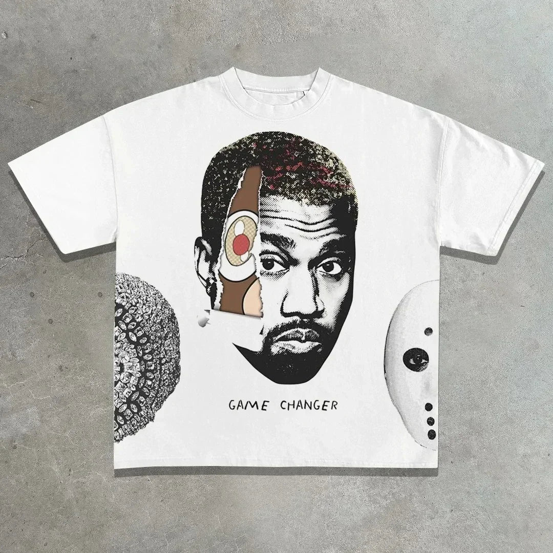 Streetwear T Shirt Y2K Clothes American Hip Hop Graphic Print Oversized TShirt Mens Womens Round Neck Cotton Short Sleeve Tops