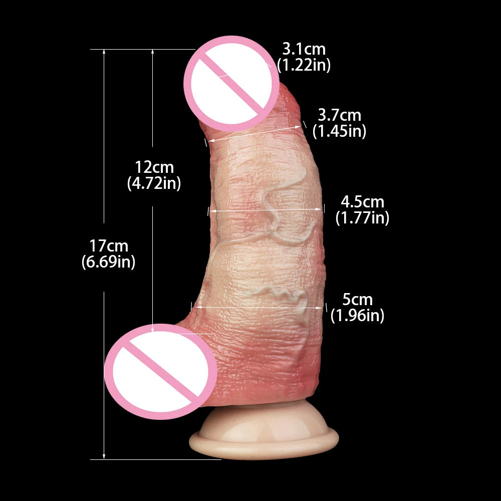 ROUGH BEAST Double Layer Soft Silicone Realistic Silicone Dildo Clitoral Vagina and Anal Stimulation with Strong Suction