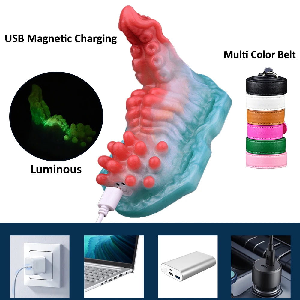 ASHBURN Wireless Control Silicone Octopus/Granule Sex Grinder Strapon Grinding Hump Friction Vibration Massage Female Masturbation
