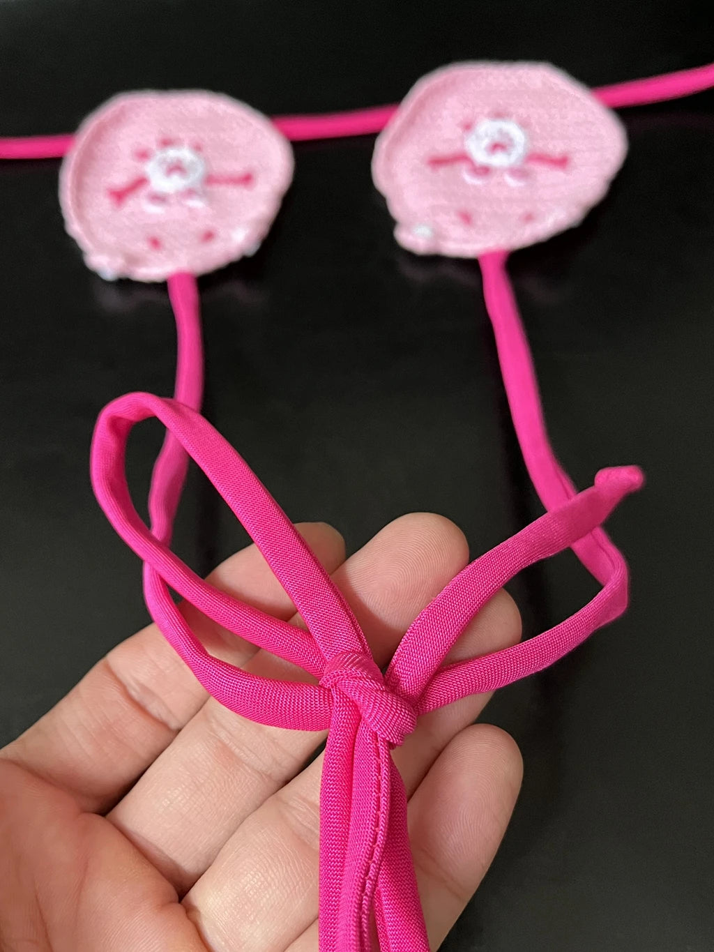2024 Pink Crochet Bears Design Micro Bikini Swimwear For Women Nice Gifts Newest Fashion Bathing Swimsuits Cute Sexy Beachwear
