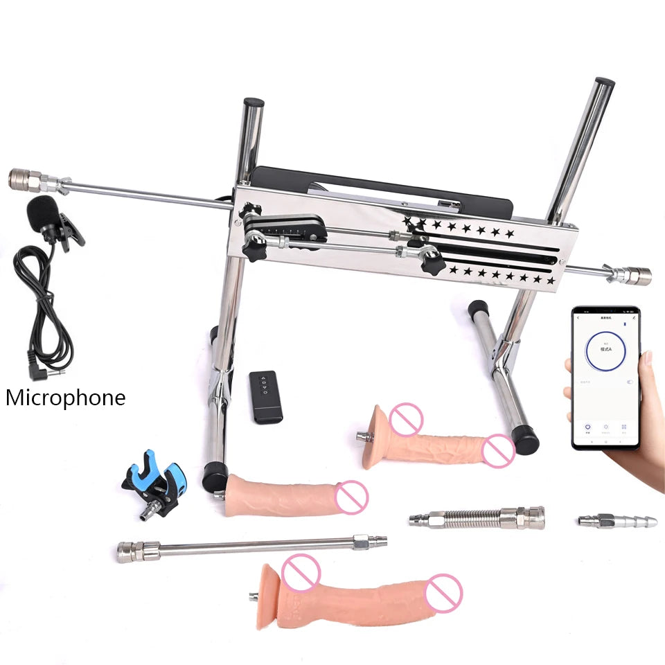 ROUGH BEAST Sex Machine Automatic with Dildo Attachment for Women Telescopic 120W Power Masturbation Machine Vac-U-Lock Sex Toys