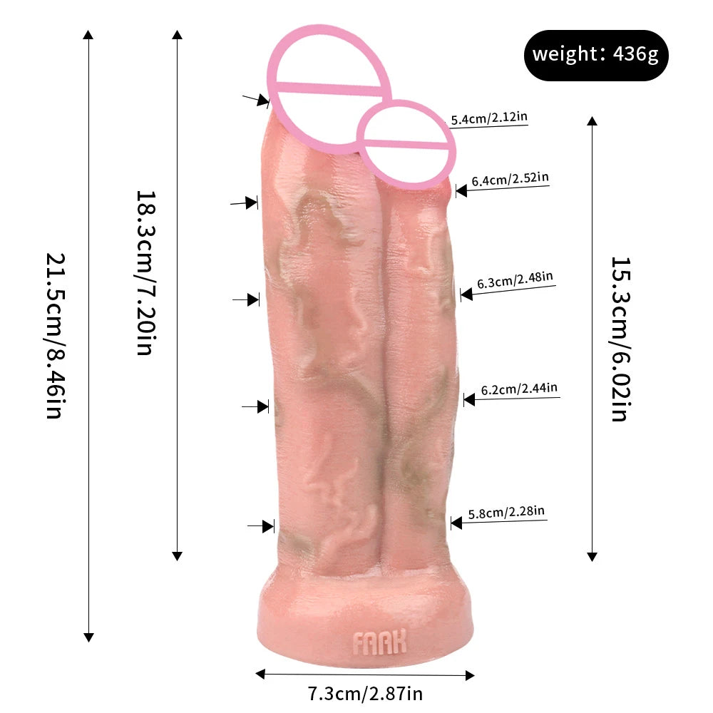 ASHBURN Silicone Skin Touch Realistic Double CONNECTED "FROCKING"DILDO Seamless Lifelike PenisS