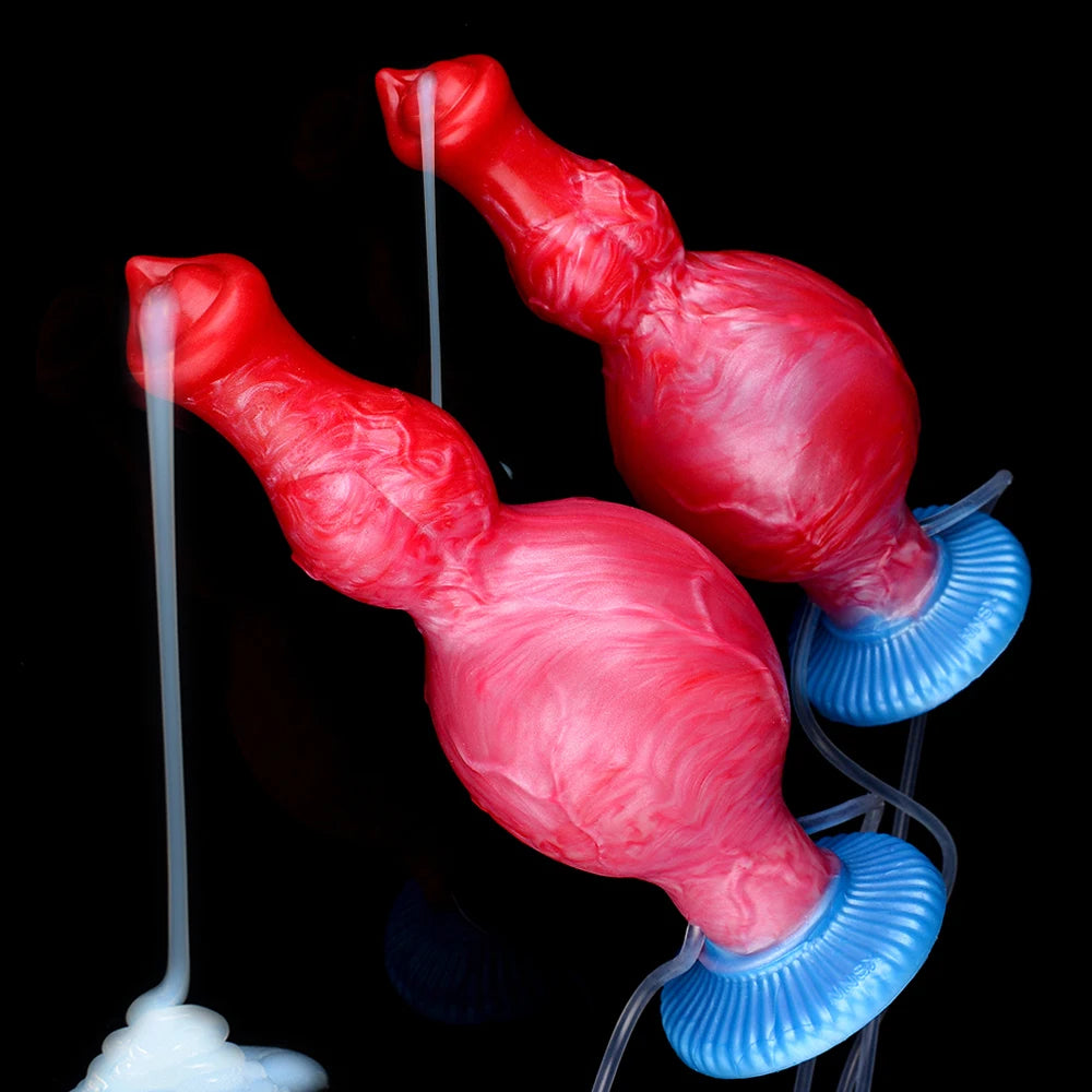ASHBURN Squirting-Inflatable Fantasy Knot Dildo for Women Men with Quick Release Valve Stretch