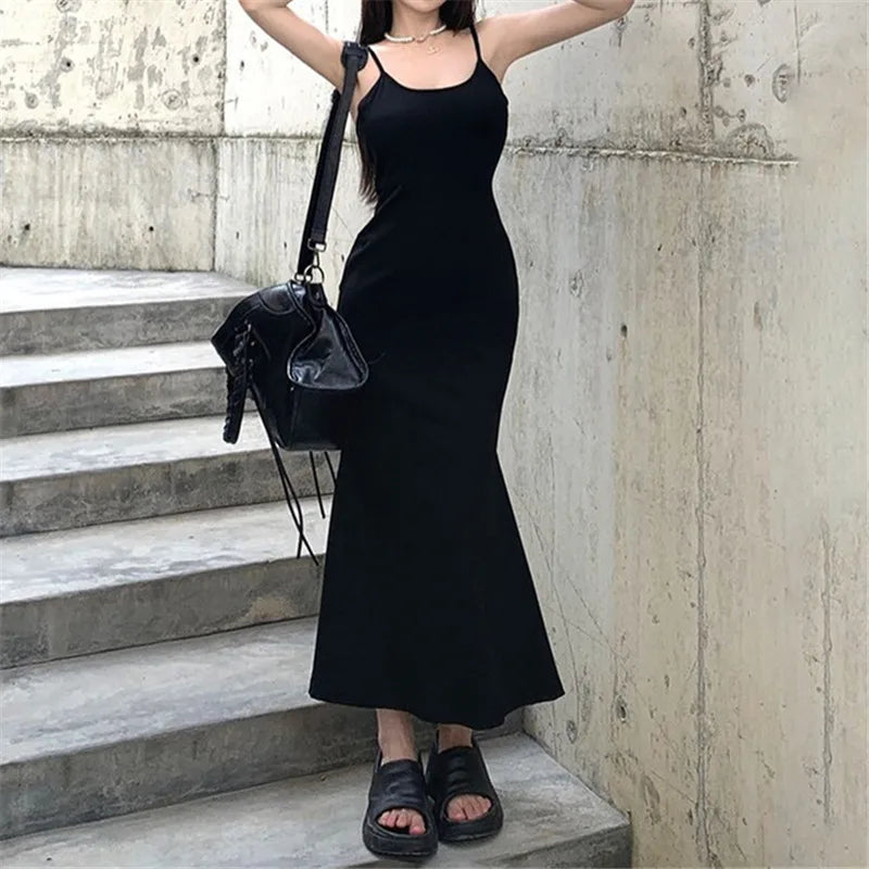 Goth Dark Cyber Y2K Butterfly Hollow Out Straps Dresses Fairy Grunge Bodycon Gown Women Sexy Hot Backless Dress Gothic Techwear