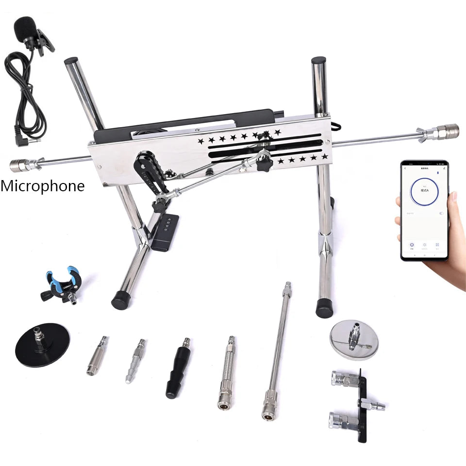 ROUGH BEAST Sex Machine for Women and Men 120W Power APP Control Masturbation Machine with Vac-U-Lock Dildos 2 People Sex Toys