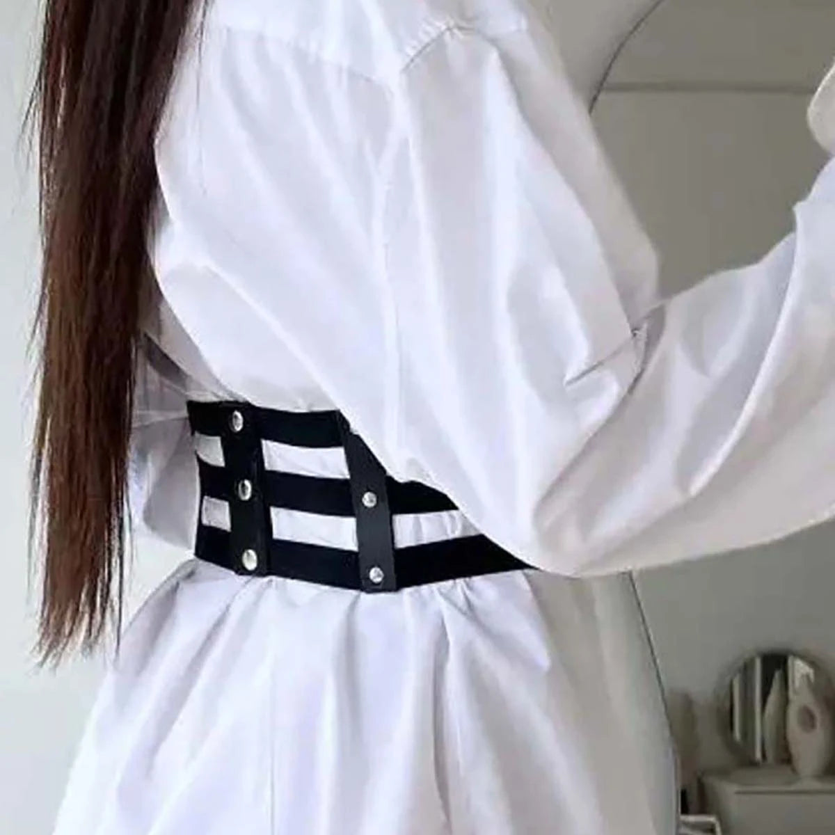 Women Fashion Leather multilayer Waist Belt Tie Punk Cool Belts Women Waistband Gothic Harajuku decorative Clothing Accessorie