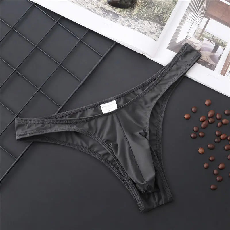 New Hot Mens G Strings Thongs Men Silky Penis Mix-Colors Bikini Pouch Panties Men Underwear Sexy Briefs T-back Ultra-thin Solid