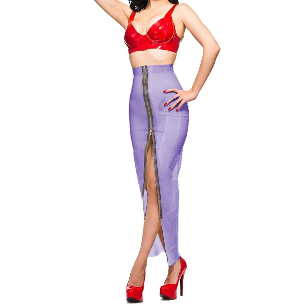 Plus Size Wrap Skirts High Waist Sexy Plastic Midi Skirts Transparent PVC Sissy Plastic Hip Wrap Skirts Women Bodycon Skirt 8XL