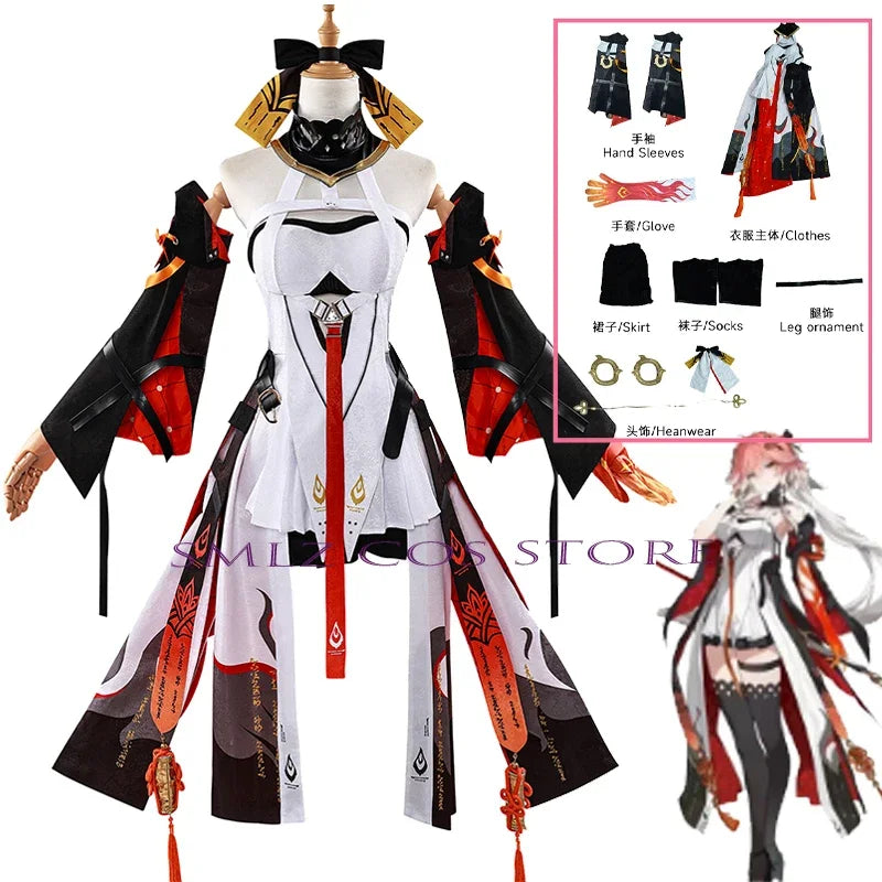 Changli Cosplay Game Wuthering Waves Chang Li Costume Dress Uniform Wig Anime Party Role Play Halloween Outfits for Woman