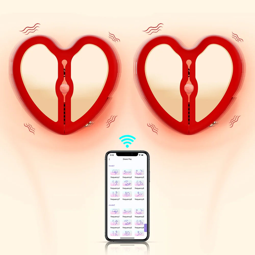 App Remote Control Nipple Clamp Vibrator Adult Sex Toys Nipple Stimulator Breast Massager BDSM Fetish Flirting Kinky for Women