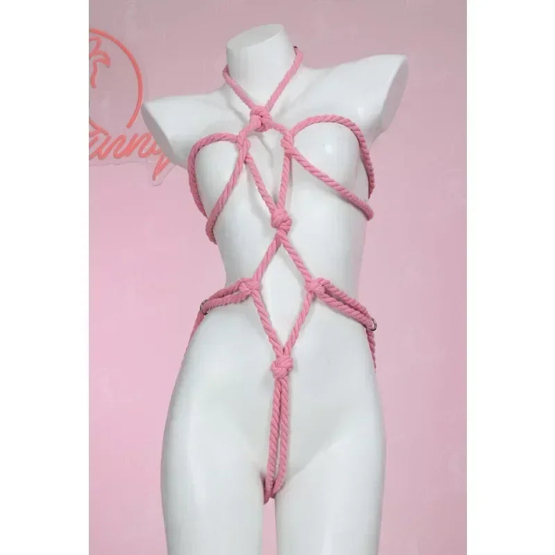 Mobbunny Women's Lingerie Accessory Red Rope Body Chain Bondage Cosplay Accessory