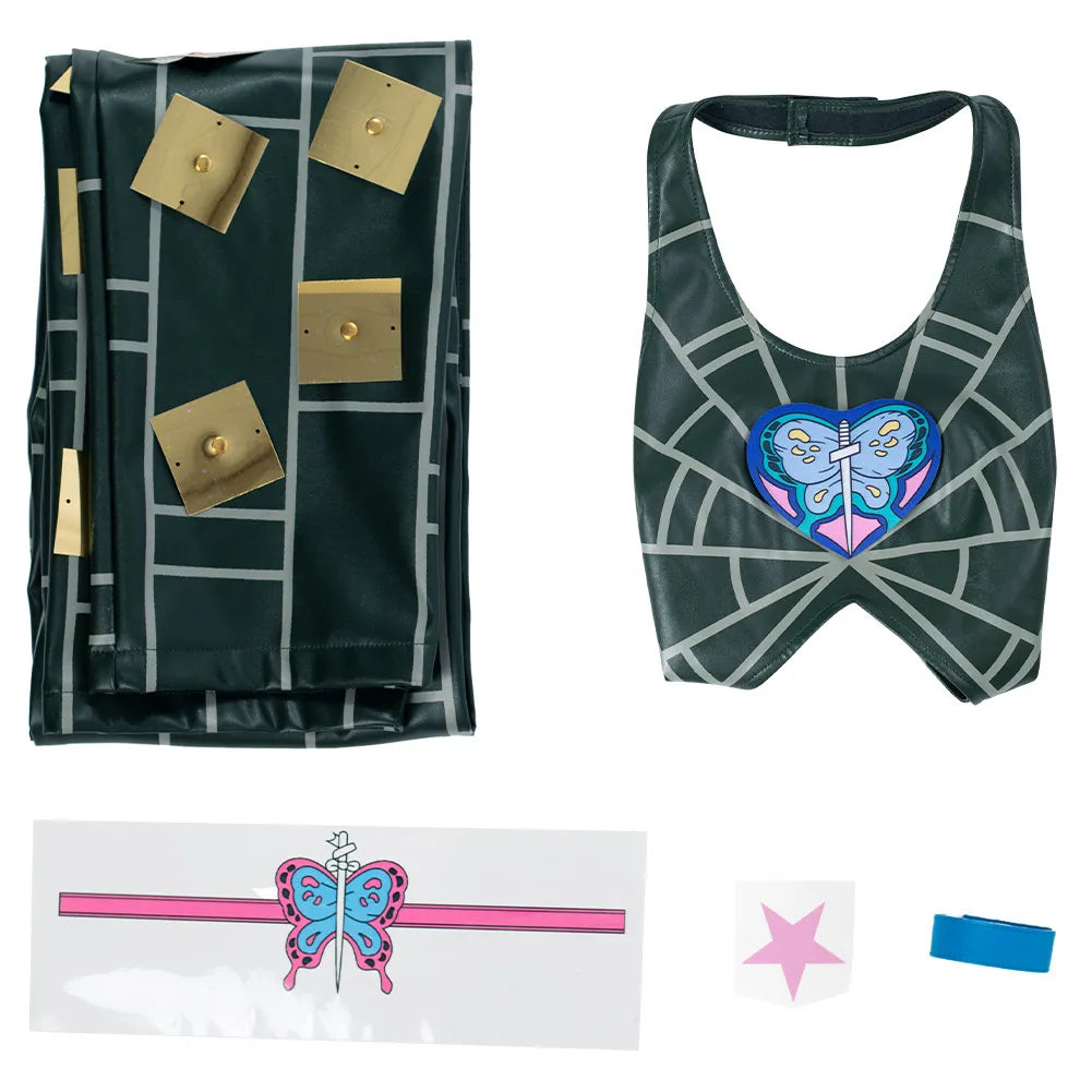 Disguise Jolyne Cujoh Cosplay Top Pants Wig Anime Bizarre Adventure Of JoJo Costume Woman Role Play Fancy Dress Up Party Cloth
