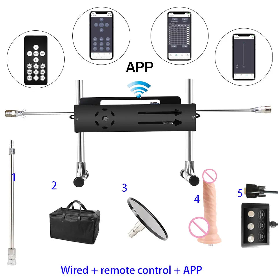 NEW Wireless APP Sex Machine with Amazing Features,Powerful,All Angle Adjustable,No Moveback Machine,200W motor, stroke 15cm