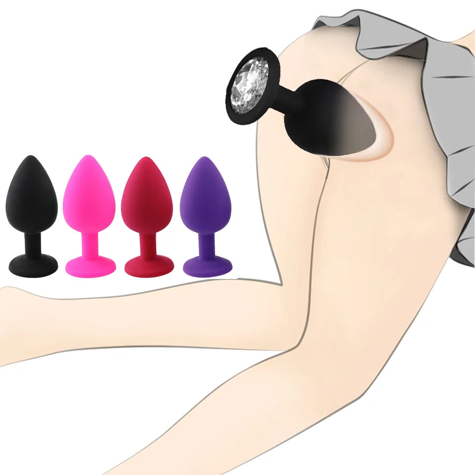 3 Size Silicone Butt Plug Anal Plug Prostate Massage Stimulator Anal Trainer for Adult Erotic Sex Toys for Women Men Gay Couples