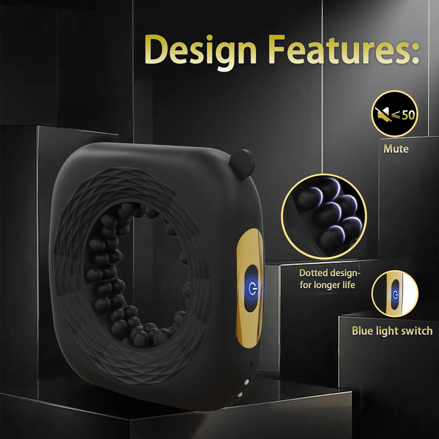 Powerful Vibrating Cock Ring for Men,Rechargeable Dual Moto Penis Ring,Penisring Sex Ring Durable Enhances Pleasure for Couples