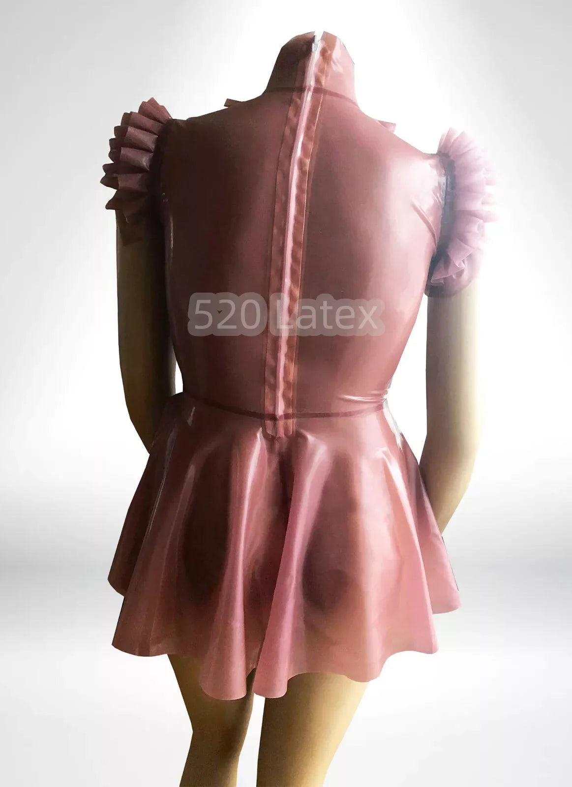 Short Womens Ruffled Dress Sexy Sweet with Back Zipper
