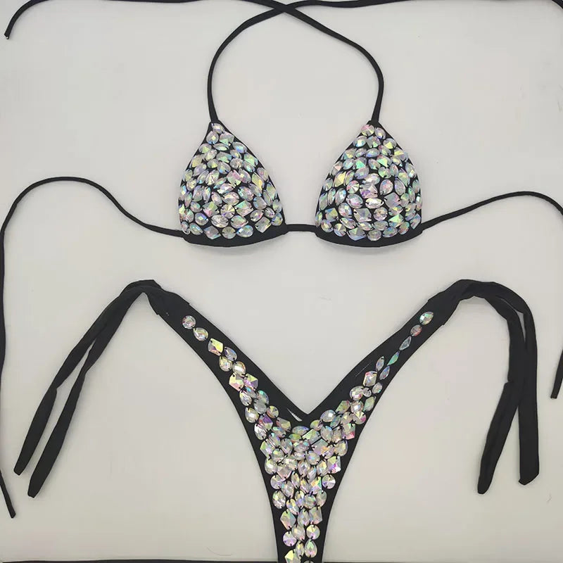 2020 venus vacation rhinestone bikini set diamond swimwear sexy women bathing suit new style bling stones beachwear