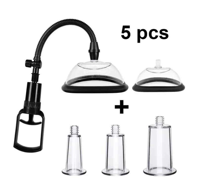 ASHBURNS Manual Pussy Pump Vagina Clitoris Sucker Manual Women Breast Massage Nipple Stimulator Enlarge Vacuum Pump Cover Adult Sex Toy