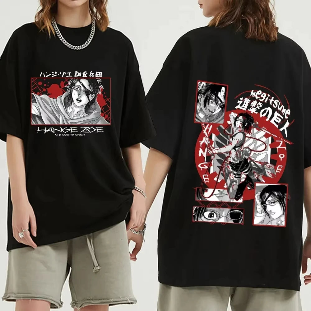 Japan Anime Attack on Titan T Shirt Men Shingeki No Kyojin Eren Yeager T-shirt Manga Short Sleeves Harajuku Women Tee Streetwear