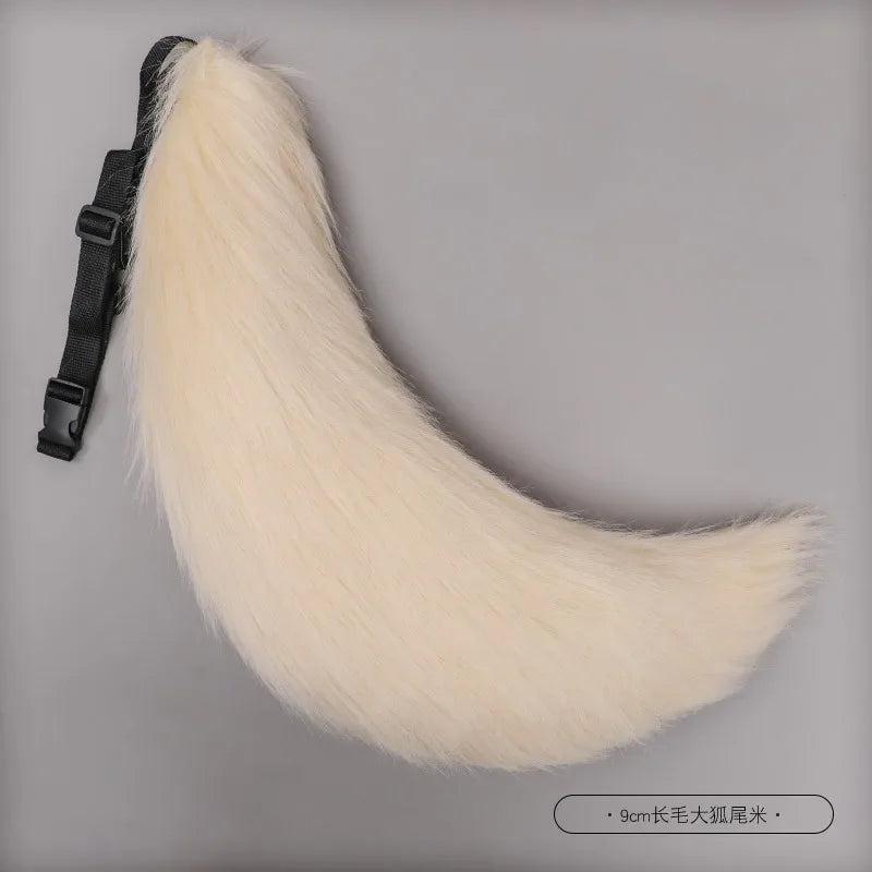 Handmade Plush Fox Tail Cosplay Costumes Props Wolf Tail Sexy Fox Tail Adjustable Belt Anime Accessories Kawaii Faux Fur Tail