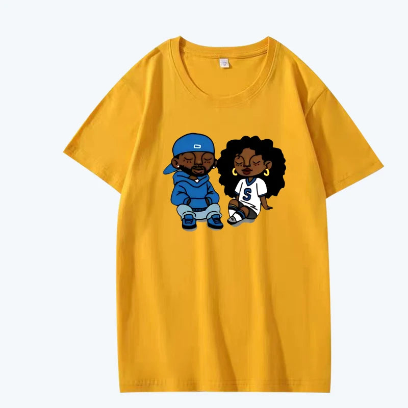 Rapper Kendrick Lamar and SZA II T Shirt men women Oversized 100% Cotton Hot sale short sleeve Summer top Unisex plus size tops