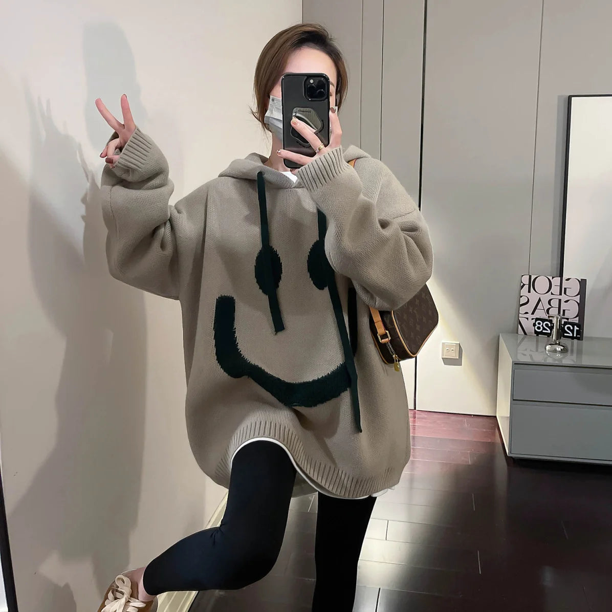Thicked Oversized Pullovers for Women 2025 Fall Winter Clothing Hooded Casual Jumper Fashion Knitting Sweater Tops Sueter Mujer
