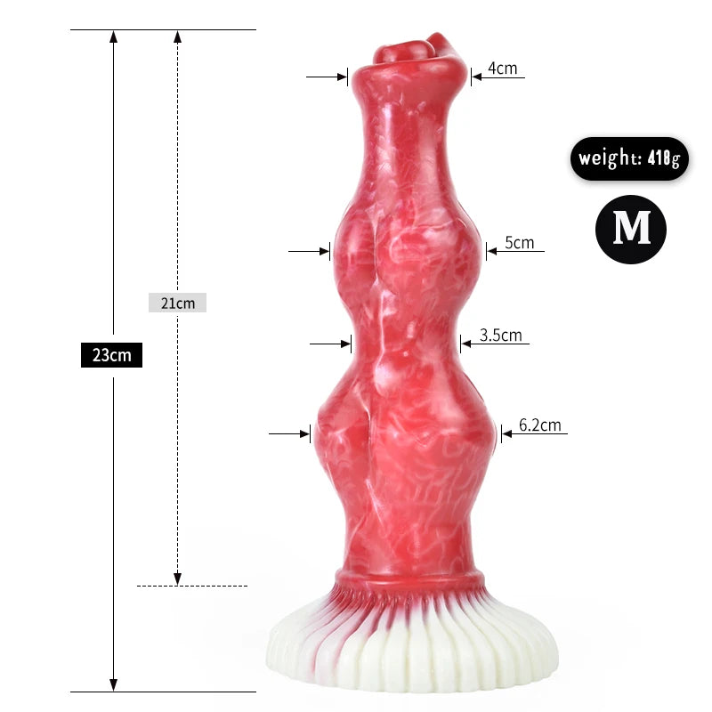 ASHBURN Huge Knot Dildo with Strong Sucker Soft Silicone S-M-L 10IN