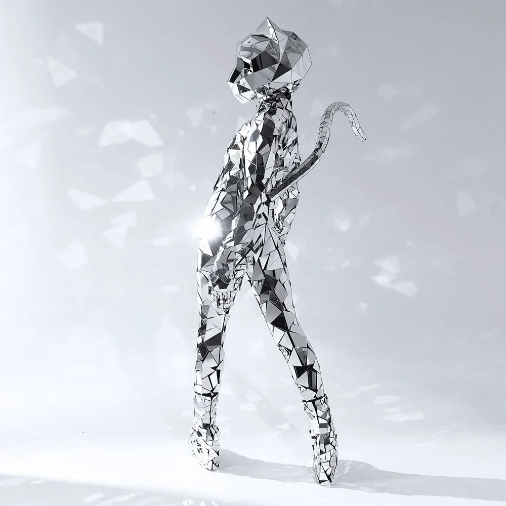 Silver Mirror Women Costume Reflective Bar Show Stage Silvery Shiny Suit Dance Sequin Bodysuit Dance Costumes Adhesive Catwoman