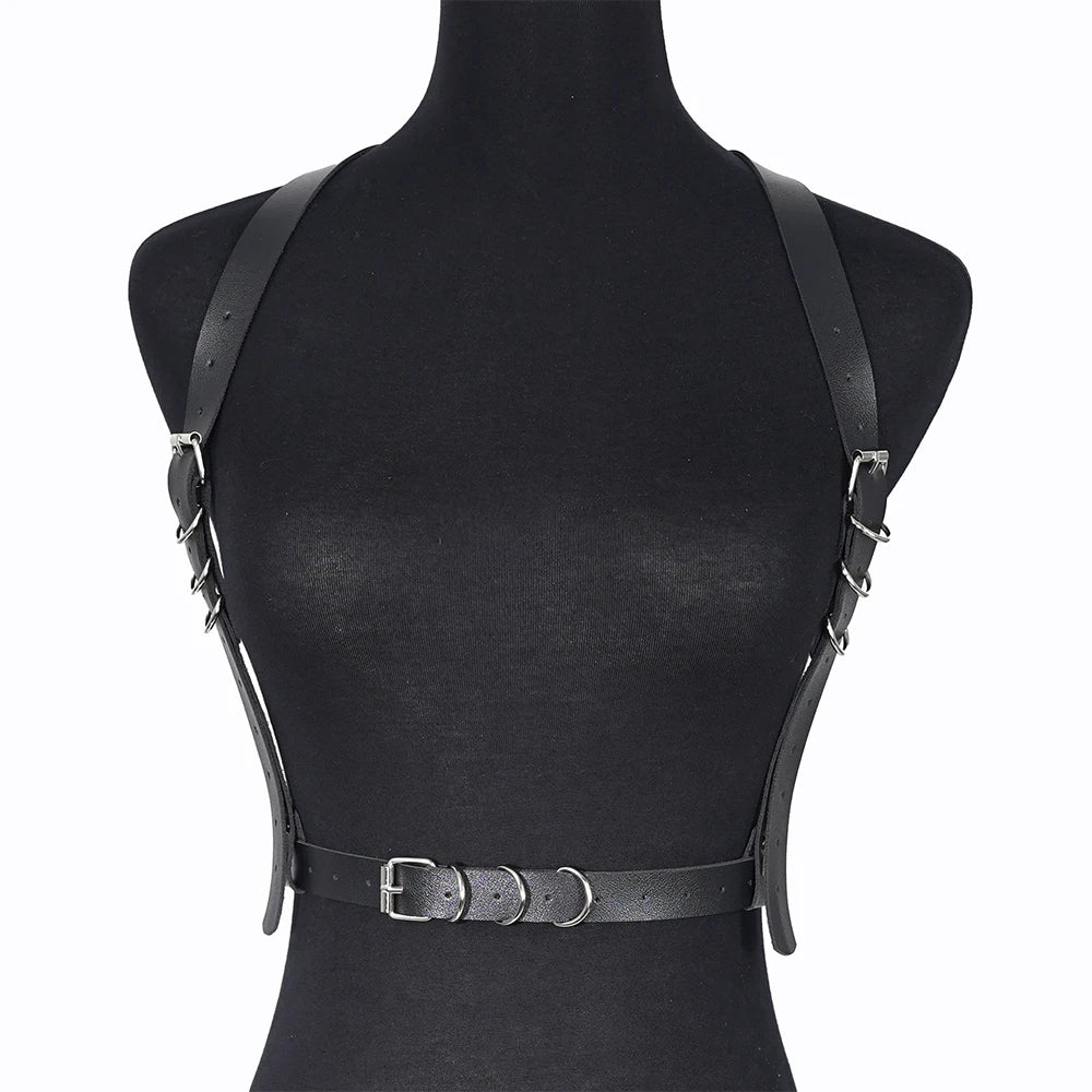 Fashion Leather Harness Belts for Women Shaping Chest Harness Waist Corset Belt Suspenders Body Harness Goth Clothing Accessorie