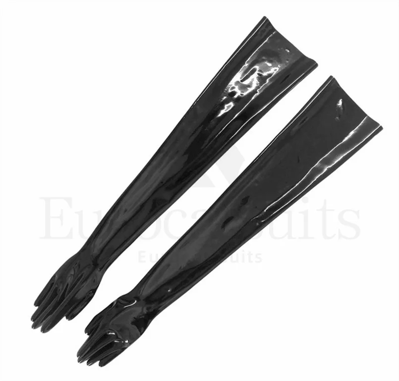 latex fetish gloves women gummi wetlook long opera sexy glooves