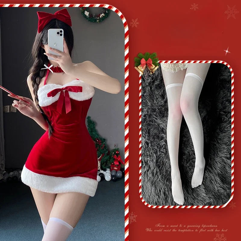 Christmas Sexy Lingerie Dress Sweet Bunny Girl Costume Rabbit Woman Set Cosplay Costume Role Play Uniform Stage Performance Set