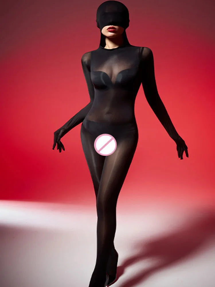 Hot Sexy Bondage Bodysuit Women Sexy Lingerie Glossy Open Crotch Bodystockings Bdsm Underwear Prisoner Roleplay Bodycon Sex Set