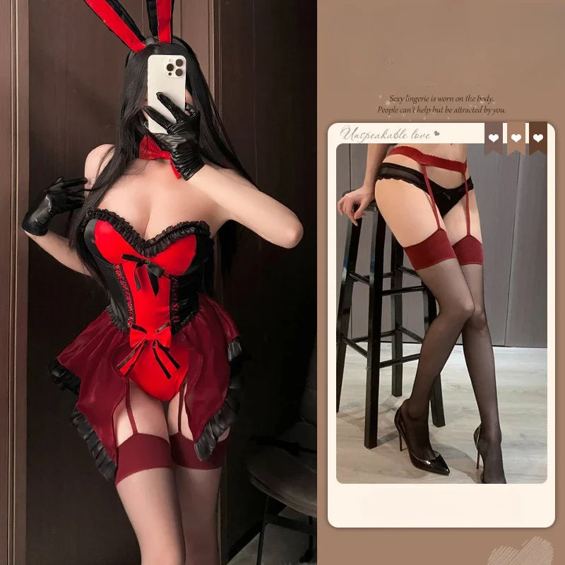 Christmas Sexy Lingerie Dress Sweet Bunny Girl Costume Rabbit Woman Set Cosplay Costume Role Play Uniform Stage Performance Set