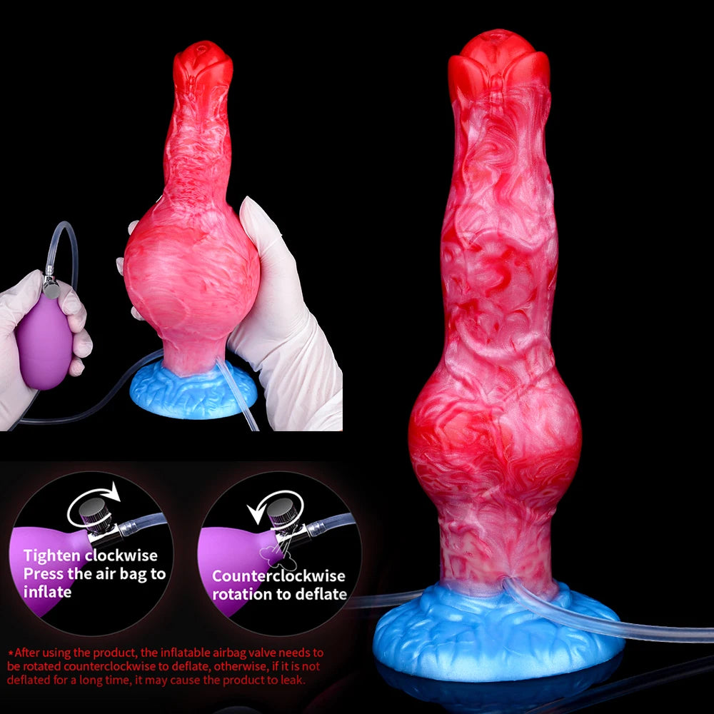 ASHBURN Knot Inflatable Ejaculation Dildo LARGE